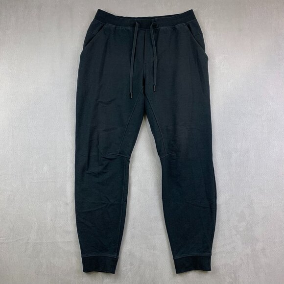 Lululemon Mens Sweatpants Large Black City Sweat Jogger Tapered Stretch M5AJTS - Picture 1 of 12